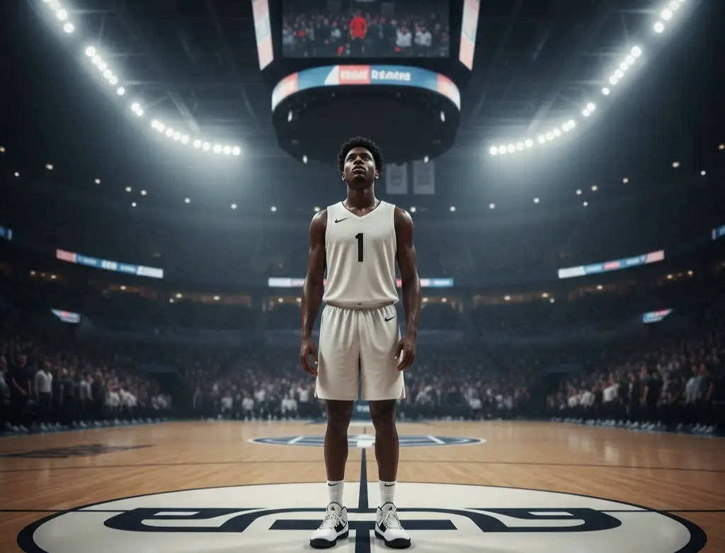 Jeune joueur NBA rookie lors de son premier match professionnel